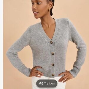 La Ligne Superfine Cropped Cardigan 100% cashmere. NWT